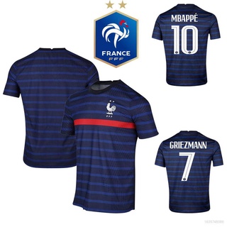 เสื้อกีฬาแขนสั้นลายทีมชาติฟุตบอลชั้นนํา France 2021 Plus Size