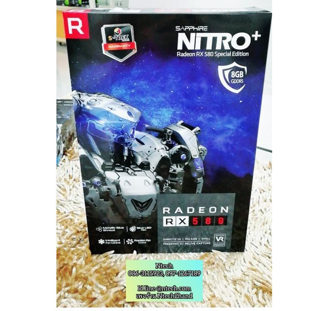 ช๊อปวันนี้ลด100​ บาท​ #การ์ดจอ​  vga​  Rx​ 580​ ยี่ห้อ​   sapphire​  Nitro​ 8​ gb​ สินค้ามือ1
