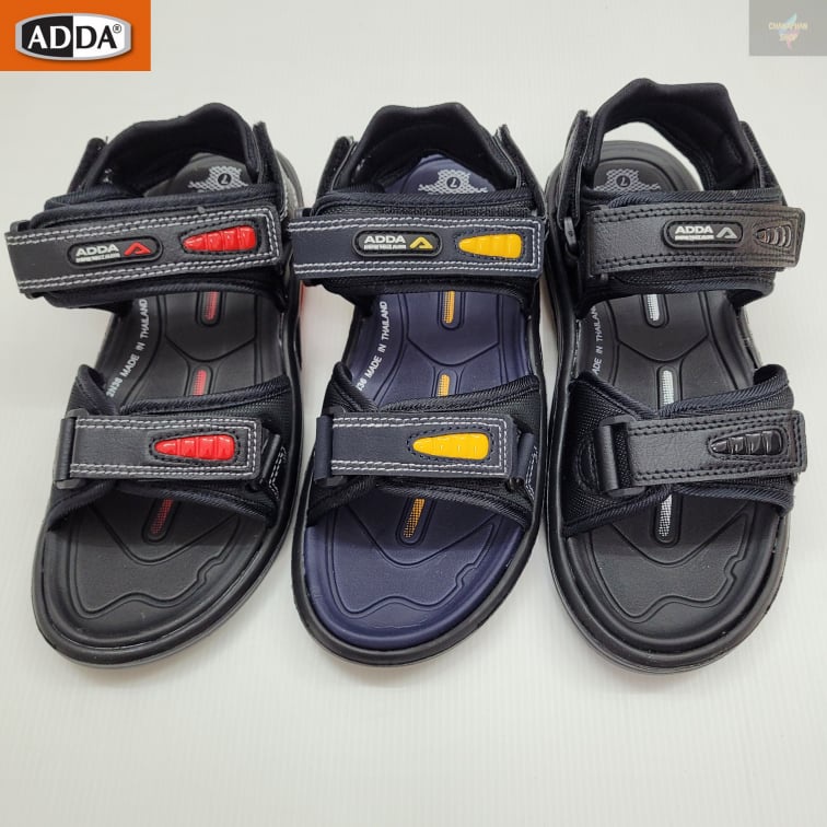 ADDA รองเท้ารัดส้นลำลอง สำหรับผู้ชาย รุ่น 2N36-M1,2N36-M2 สีแดง/สีกรม/สีดำ SIZE7-11