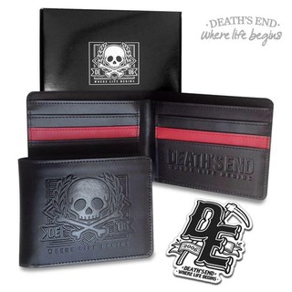 WLT-001 DEATHS END WALLET LEATHERกระเป๋าหนังวัวแท้100% จาก deaths end โลโก้พิมพ์จมลงในหนัง