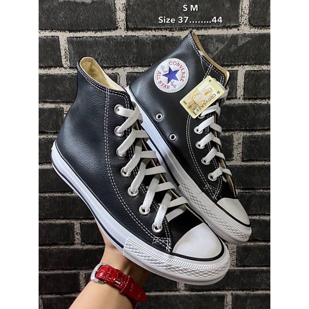 Converse Chuck Taylor All Star70 สีดำ แบบหนัง รองเท้าคอนเวิร์สหุ้มข้อ หนังแท้100%⭐ รองเท้าหนัง ✅Size