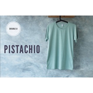 ออกใบกำกับภาษีได้ - เสื้อยืดสีพื้น PISTACHIO (ท้อปสีเขียวอ่อน) ** เสื้อยืดซักไม่ต้องรีด **