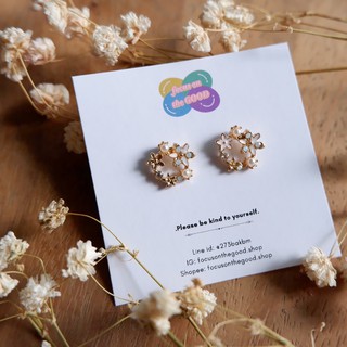 ต่างหูเกาหลี ตุ้มหูเกาหลี สวนดอกไม้รุ่นมินิ - Stud earring mini flower wreath collection