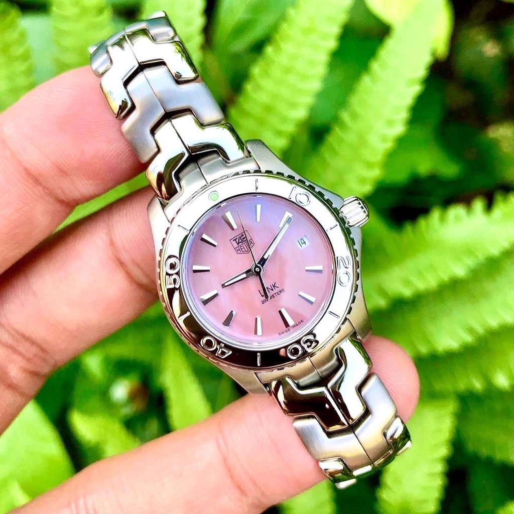 Tag heuer link G 3 pink pearl lady size