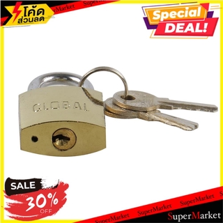 🔥ยอดนิยม!! กุญแจสปริง GLOBAL 25 MM สีทองเหลือง กุญแจคล้อง SPRING PADLOCK GLOBAL 25 MM POLISHED BRASS