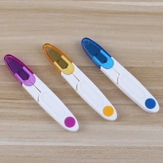 ใหม่ กรรไกรตัดพลาสติก สเตนเลส ขนาดเล็ก แบบพกพา สุ่มสี สําหรับครัวเรือน DIY