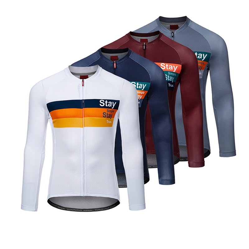 Santic เสื้อสำหรับปั่นจักรยานบุรุษเสื้อเจอร์ซีย์สำหรับปั่นจักรยานสะท้อนแสงสีตัดกันผ้าเจอร์ซีย์ปั่นจักรยานแห้งเร็วระบายอากาศได้ดีเสื้อสำหรับผู้ชาย M1C01125