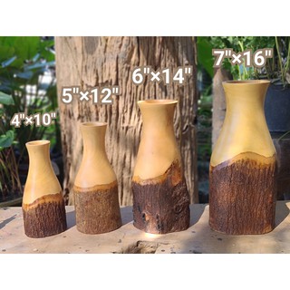 แจกัน แจกันไม้ ไม้มะม่วง  Mango wood vase