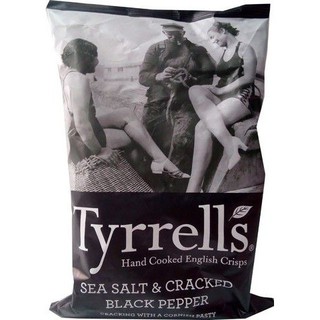 Tyrrells Sea Salt &amp; Black Pepper Crisps 150g ไทเรลส์ซีอิ๊วเกลือพริกไทยดำ 150 กรัม