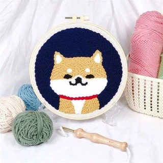 ชุดเย็บปักถักร้อย งานปักสำหรับมือใหม่ ชุดปักครอสติช ภาพวาดการ์ตูน DIY ของขวัญ ชุดอุปกรณ์เย็บปักถักร้อยเย็บปักถักร้อย Diy เซตปักฟู สําหรับผู้เริ่มต้น punch needle Embroidery Kit Needlework for Beginner