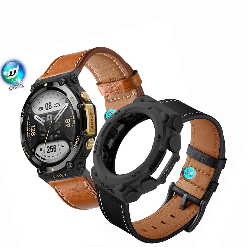 สาย amazfit t rex 2 t-rex 2 สายสายหนัง amazfit trex 2 สำหรับนาฬิกาอัฉริยะ  เคส amazfit trex 2 t-rex 