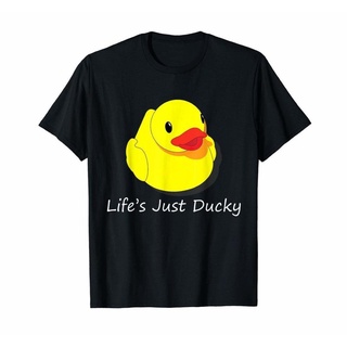 เสื้อยืดครอปGILDAN เสื้อยืดยาง พิมพ์ลายเป็ด Like Lifes Just Ducky แบบกําหนดเองS-5XL