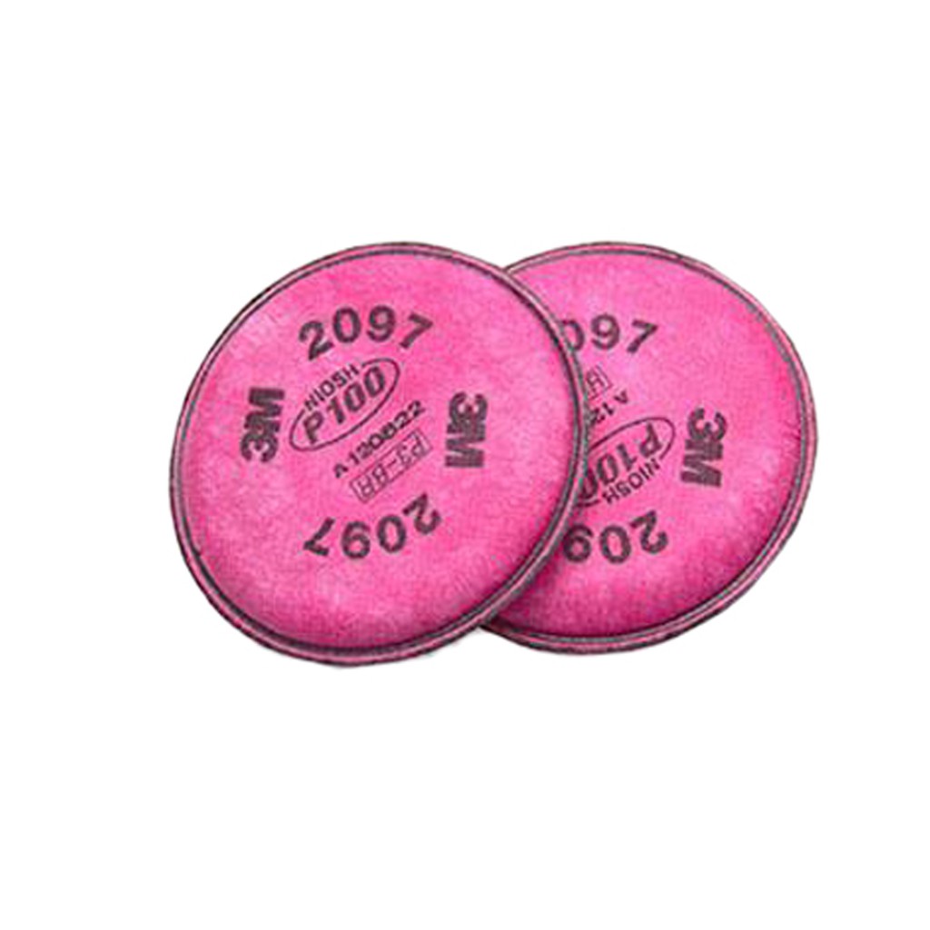 3M™2097 P100 Made in Korea (1ห่อ บรรจุ2ชิ้น) แผ่นกรองฝุ่น แผ่นกรองไอ ฟูมโลหะ Filter 3M 2097 P100 ใช้