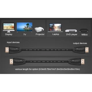 Dtech สาย HDMI V.2.0 Cable 4K 60Mhz แบบสายกลม for TV , computer , monitor , projector , PS4 , PS5 ประกัน1ปี