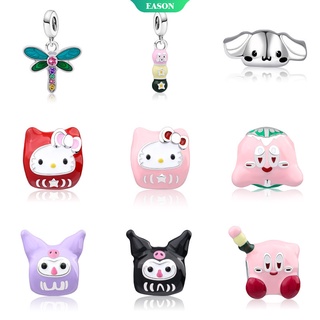 Sanrios จี้สร้อยข้อมือลูกปัด ลายการ์ตูนอนิเมะ Kuromi Cinnamoroll และ Hello Kitty 3D น่ารัก เครื่องประดับ สําหรับเด็กผู้หญิง