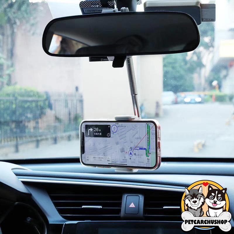ที่วางมือถือกระจกมองหลัง Car Holder ที่จับโทรศัพท์ ที่วางมือถือ ที่จับมือถือ รุ่นติดกระจกมองหลัง ขายึดแน่น ไม่บังวิสัย