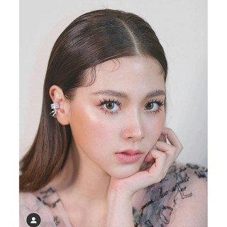 (ได้ข้างเดียวค่ะ) ต่างหูเกี่ยวใบหู ear cuff สีเงิน ฝังพลอย CZ สีขาวใส สไตล์ดาราใส่่