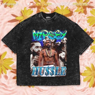 เสื้อยืดผ้าฝ้ายพิมพ์ลายขายดี เสื้อยืด ขนาดใหญ่ พิมพ์ลาย NIPSEY HUSSLE | เสื้อยืด พิมพ์ลายซักผ้า | เสื้อยืด ขนาดใหญ่ | เส