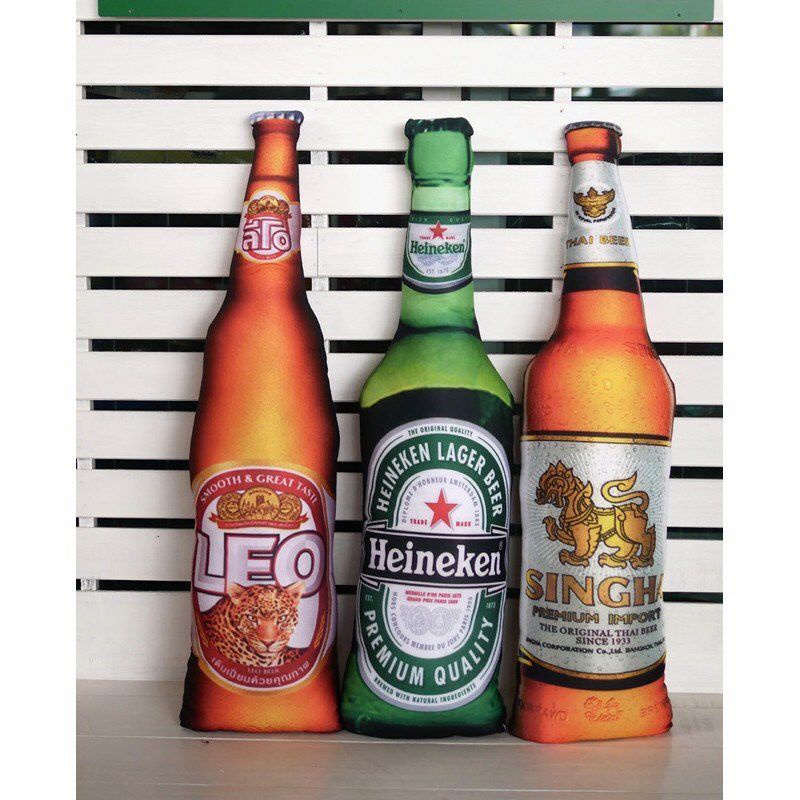 หมอนกอดทรงขวดเบียร์ไฮเนเก้น,สิงห์,ลีโอ ขนาด90 Cm. | Shopee Thailand