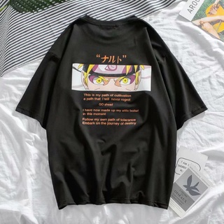 Naruto ฤดูร้อน เสื้อยืดคอกลมแขนสั้น T shirt ผู้ชาย แฟชั่น เสื้อยืดลาย วัยรุ่น เสื้อยืดลายการ์ตูน แนวสตรีท(สีดำ สีขาว) S-