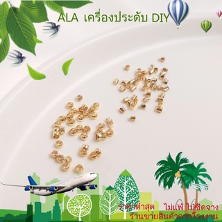 เครื่องประดับ DIY ลูกปัดแบบท่อ เม็ดกลม 14K สีทอง ลวดเหล็ก แฮนด์เมด อุปกรณ์เสริมสำหรับทำสร้อยข้อมือ สร้อยคอ หาง หัวเข็มขัด