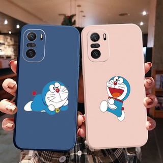 เคสโทรศัพท์มือถือแบบนิ่ม ขอบสี่เหลี่ยม ลายโดราเอมอน สําหรับ Xiaomi Redmi Note 10 Pro 9S 9A POCO X3 NFC M3 Pro 5G