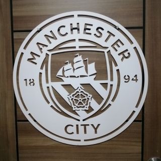 งาน DIY  ป้ายแมนซิตี้  ป้ายบ้านเลขที่ Man city 60x60 cm