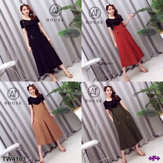 👗Pfashion [ส่งไว!!🚛] P4183 เอี๊ยมสายผูกขาบาน+ เสื้อยืด Wide leg bib + T-shirt