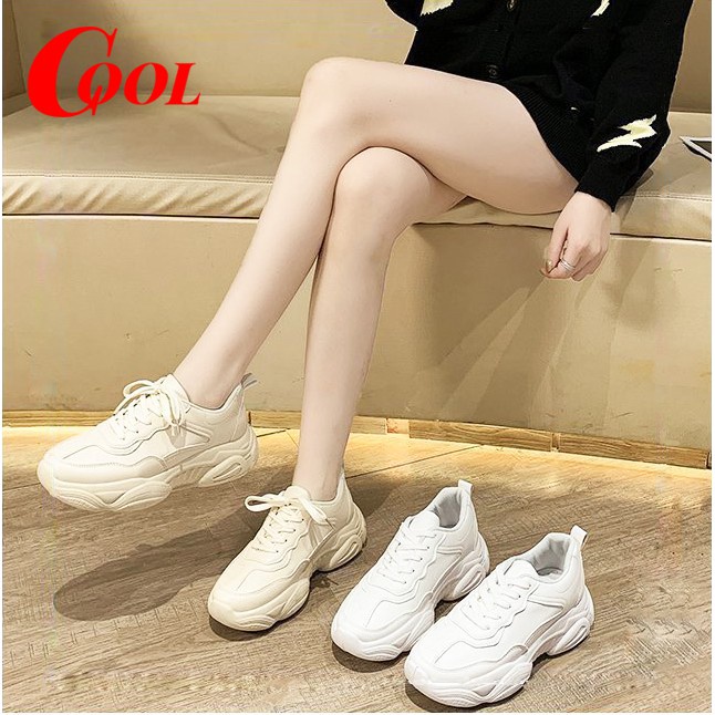 รองเท้าแฟชั่นเกาหลี รองเท้าแตะเพื่อสุขภาพ COOL SHOES (มาใหม่ AR-11)  รองเท้าผ้าใบผู้หญิง เสริมส้น 5 ซม.รองเท้ากีฬาลำลองท