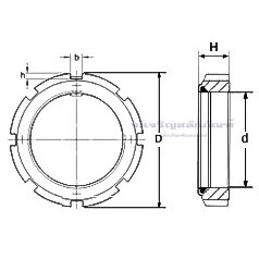 หัวน็อตล็อค KM 6 - KM 10 (M30-M50 เกลียว 1.5) หัวน็อตล็อคเพลาลูกปืน KM6 - KM10 - รูปที่ 4