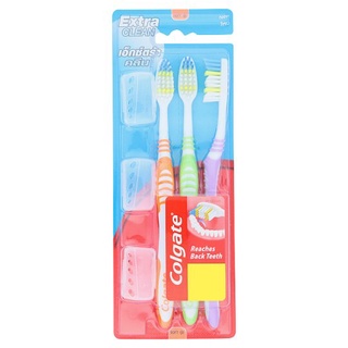 ถูกที่สุด✅ คอลเกต เอ็กซ์ตร้า คลีน แปรงสีฟันขนแปรงนุ่ม 2+1 ด้าม Colgate Extra Clean Soft Bristle Toothbrush 2+1pcs