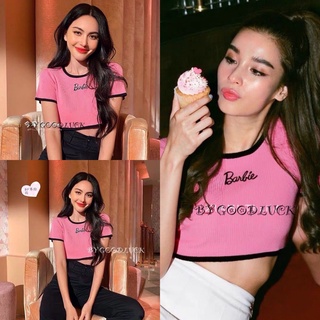 🌈MesubShop🌈 ครอปท็อป เสื้อนมโต ‼️งานปักBARBIE‼️ แมชชิ่งง่าย  ♥️สาวอวบเจ้าเนื้อ ใส่ได้นะคะ ป๊อปปี้ D203C