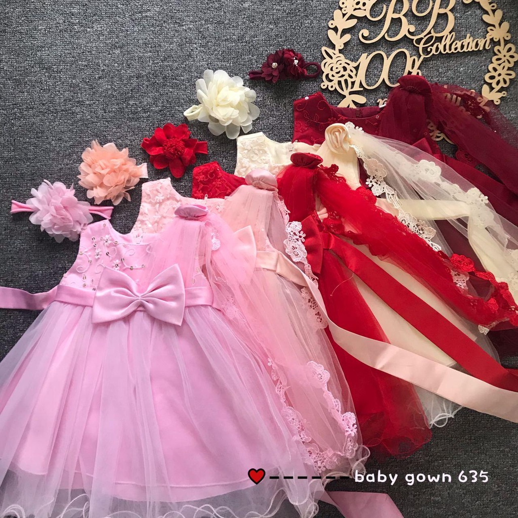 LITTLE BEAR KIDS GOWN 635-OT*4 (W HEADBAND) 8943