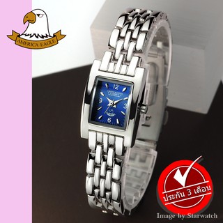 นาฬิกา AMERICA EAGLE สำหรับผู้หญิง สายสแตนเลส รุ่น AE014L - Silver / Blue