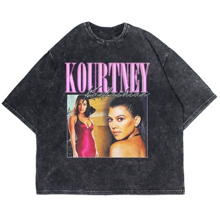 การพิมพ์ฝ้ายเสื้อยืด พิมพ์ลาย Kourtney KARDASHIAN WASHING VINTAGES-4XL