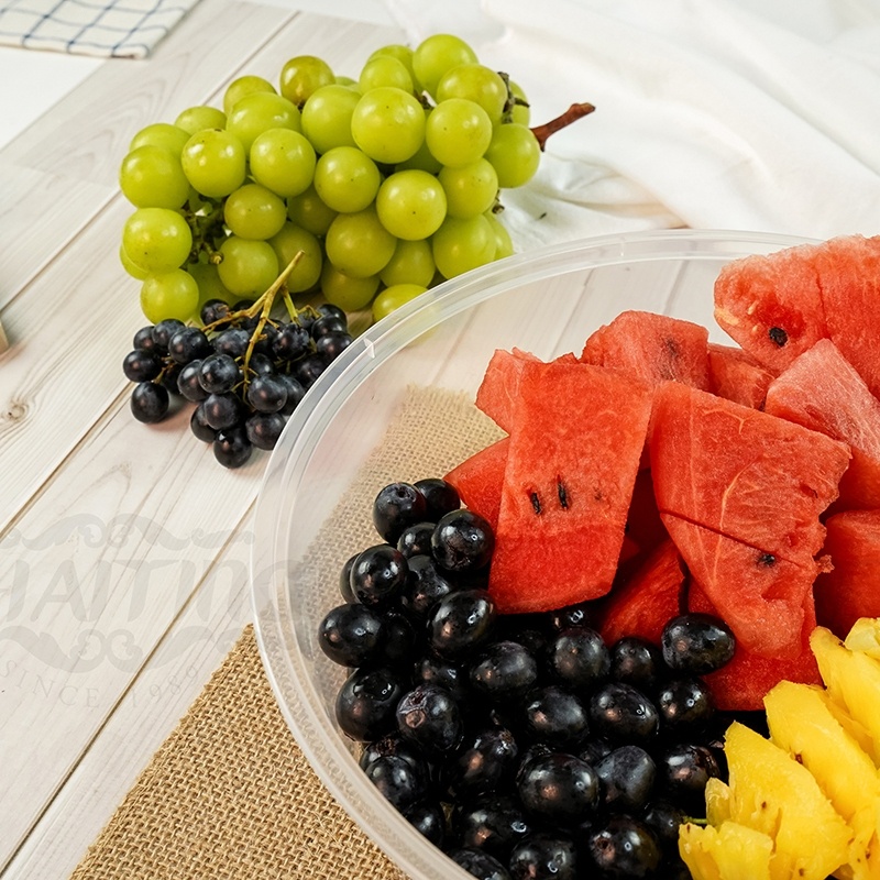 3000ml（ลัง 90 ชุด）Y  กล่องใส่อาหารพร้อมฝา แบบกลม พลาสติก สามารถเข้าไมโครเวฟได้ ถ้วยกลม ใส่ข้าว ใส่อาหาร - รูปที่ 3