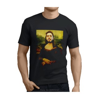 【Ready Stock】New Popular Post Malone Mona Lisa MenS Black T-Shirt