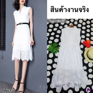 SS6130 Dress เดรสลูกไม้แซก