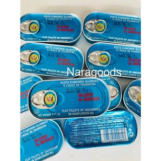 ปลาแองโชวี่ ดองในน้ำมันทานตะวัน ขนาด 50 กรัม Anchovies In Soya Oil 50 g BLASON DE MONACO