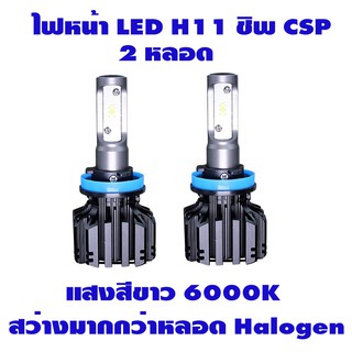 ไฟหน้ารถยนต์ ไฟตัดหมอก LED Headlight H11 แสงสีขาว 6000K ชิพ CSP 2 หลอด รับประกัน 1 ปี แถมไฟหรี่ T10 1 คู่