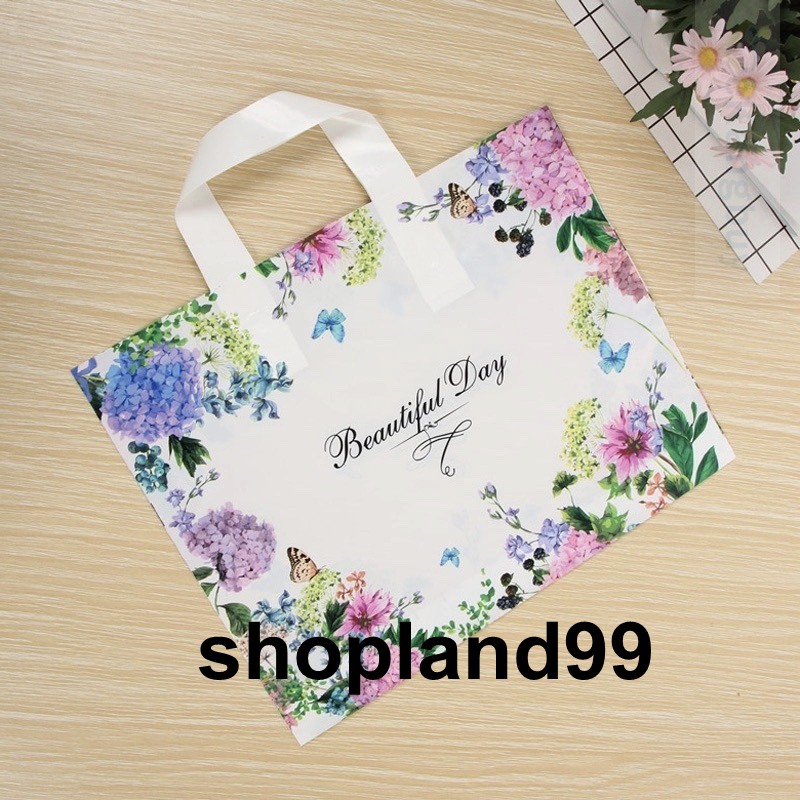 ถุงหูหิ้ว ถุงพลาสติก หูเทป เบอร์1 ขนาด32x24cm. แพค50ใบ