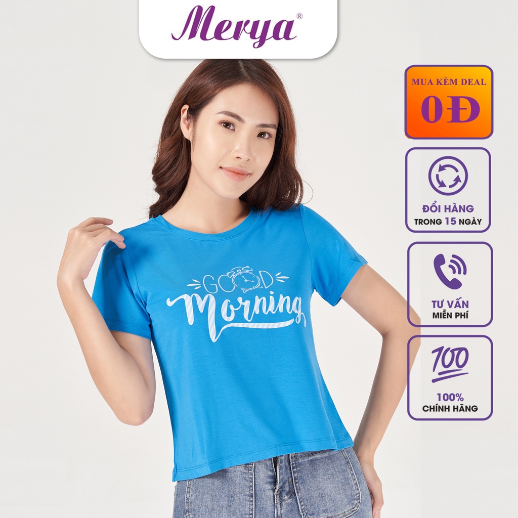 Merya TSC0121 เสื้อยืดผ้าฝ้ายคอเต่าแขนสั้นผู้หญิง