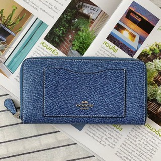 🎀 (สด-ผ่อน) กระเป๋าสตางค์ซิปรอบ สียีนส์ Denim COACH F67585 ACCORDION ZIP WALLET