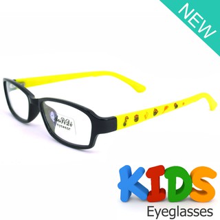 แว่นตาเกาหลีเด็ก Fashion Korea Children แว่นตาเด็ก รุ่น AORPIDI 1601 C-13 สีดำขาเหลือง