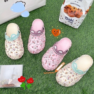 ✨พร้อมส่ง✨🐰รองเท้าผู้ใหญ่หัวโต🐰รองเท้าแตะแบบสวม HAPPY DAY กระต่าย/แครอท สไตส์เกาหลี น่ารัก ใส่สบาย