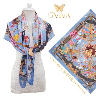 ผ้าพันคอ รุ่น Cupids Paradise Scarf  Color : Blue