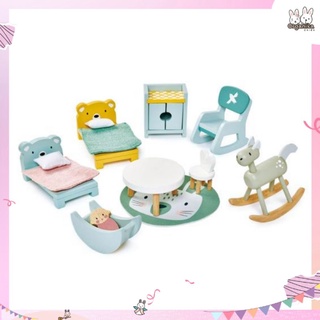 ชุดเฟอร์นิเจอร์ห้องนอนเด็ก ตกแต่งบ้านตุ๊กตาในฝันแบรนด์ Tender Leaf Toys - Dolls House Children Room Furniture