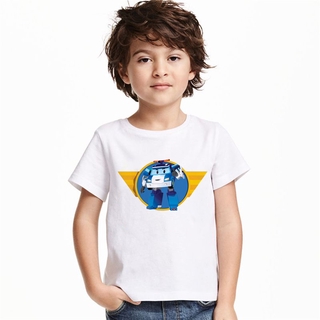 Robocar Poli Roy เสื้อยืดแขนสั้นลายการ์ตูนสําหรับเด็ก