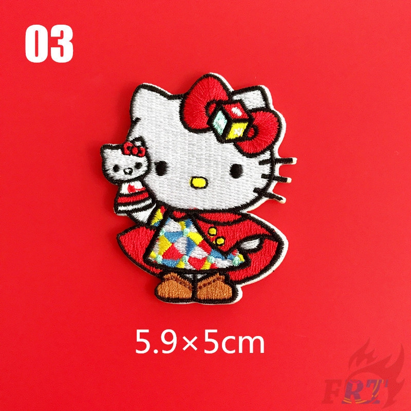 ☸ แผ่นรีดติดเสื้อ ลาย Hello Kitty ☸ แผ่นแพทช์สติกเกอร์รีดร้อน Diy มีกาวในตัว สําหรับติดตกแต่งเสื้อผ้า 1 ชิ้น