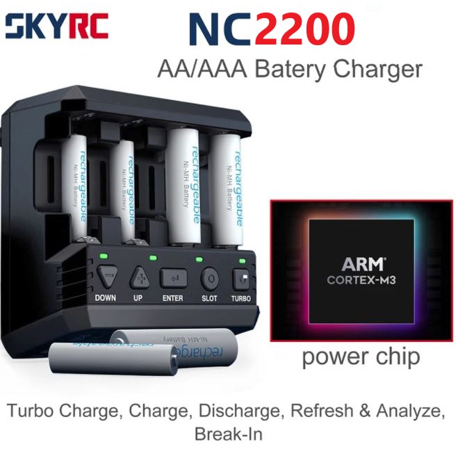 🎉ของแท้ ส่งจากไทย🎉 SkyRC NC2200 AA/AAA ที่ชาร์จถ่าน รางชาร์จถ่าน 4 ช่อง รองรับ NiMH/NiCD 12V/2.0A #NC2200